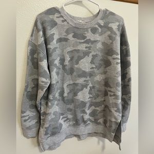 Grey Camouflage Crewneck Sweater
